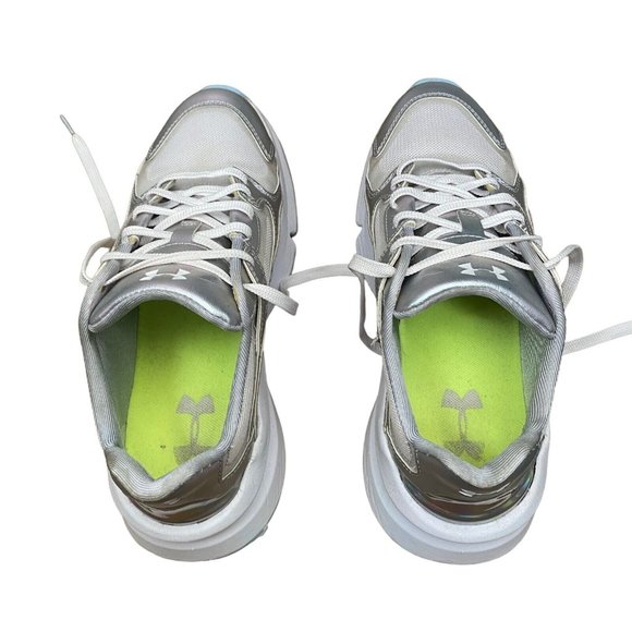 Under Armour Forge 96 HL Irid Womens 7.5 Synthetic Lace Up Trainers 3022812 100 - Picture 4 of 11